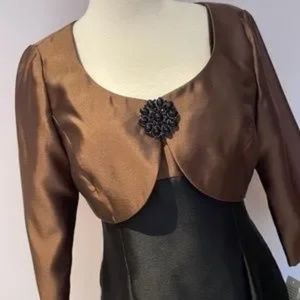 Alex Evenings 2-pc black brown dress size 10 with embellishments